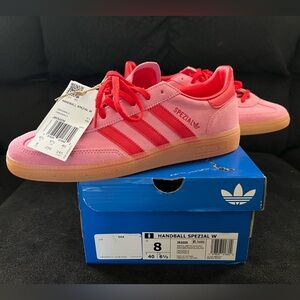 Adidas Handball Spezial Pink and Red Sneakers Size 8 NWT